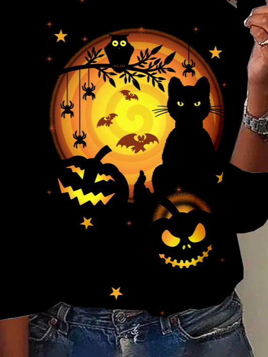 Jersey Halloween Loose Casual T-Shirt