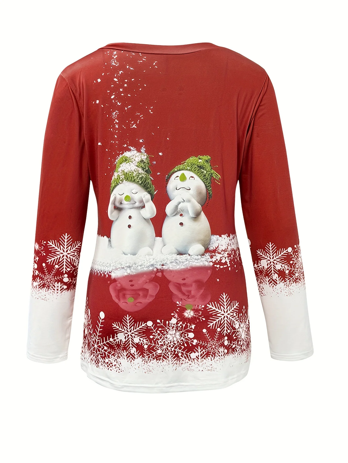 Christmas Casual V Neck Cotton T-Shirt