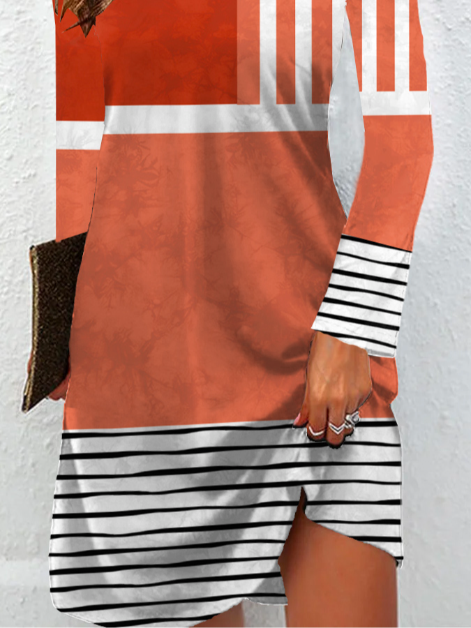 Loose Casual Crew Neck Jersey Dress