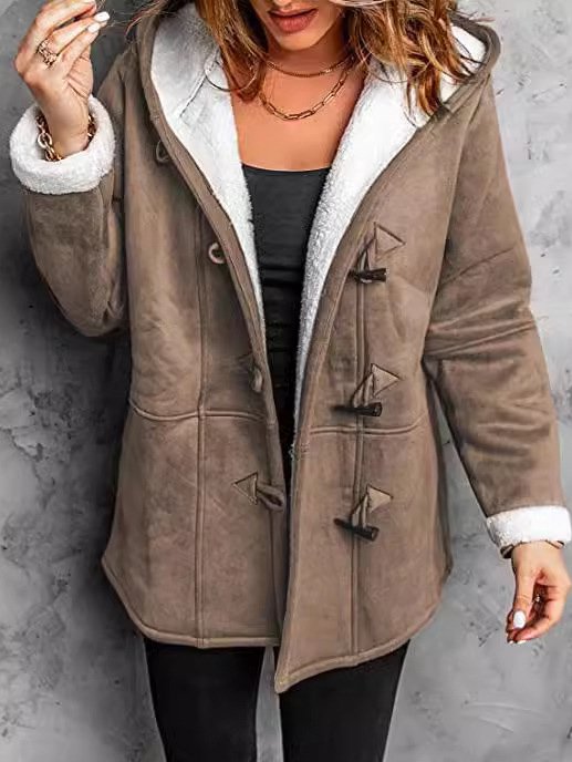 Warmth Fleece Suede Plain Casual Loose Jacket