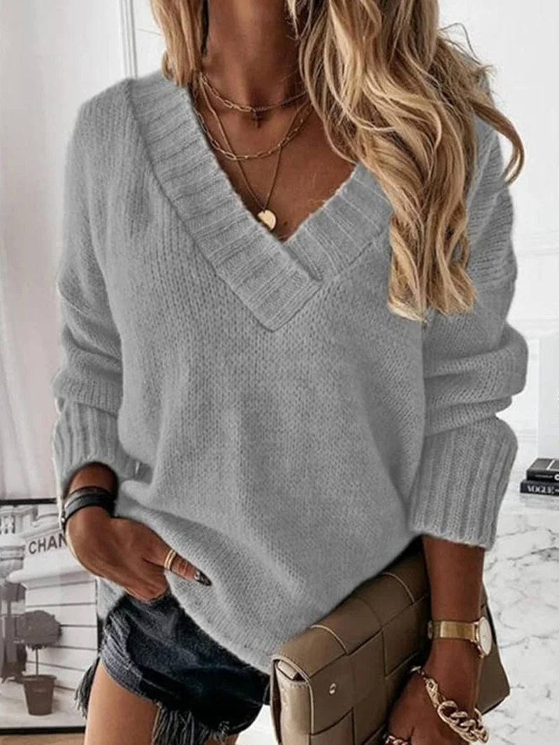 Loose Casual Yarn/Wool Yarn Sweater