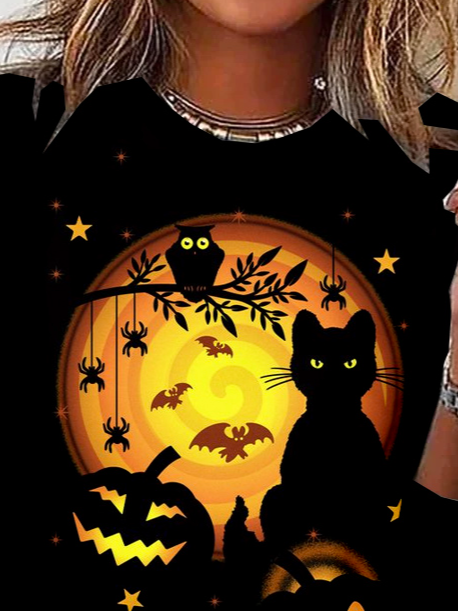 Jersey Halloween Loose Casual T-Shirt