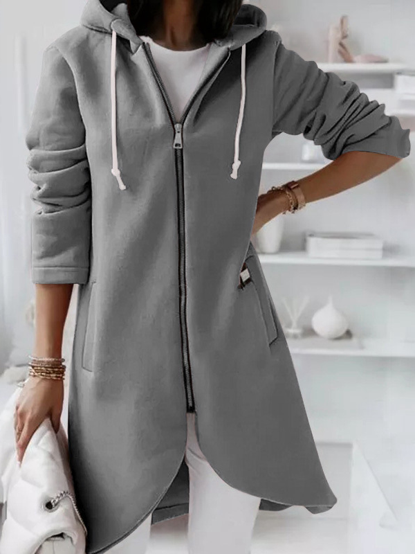 Plain Loose Hoodie Casual Jacket