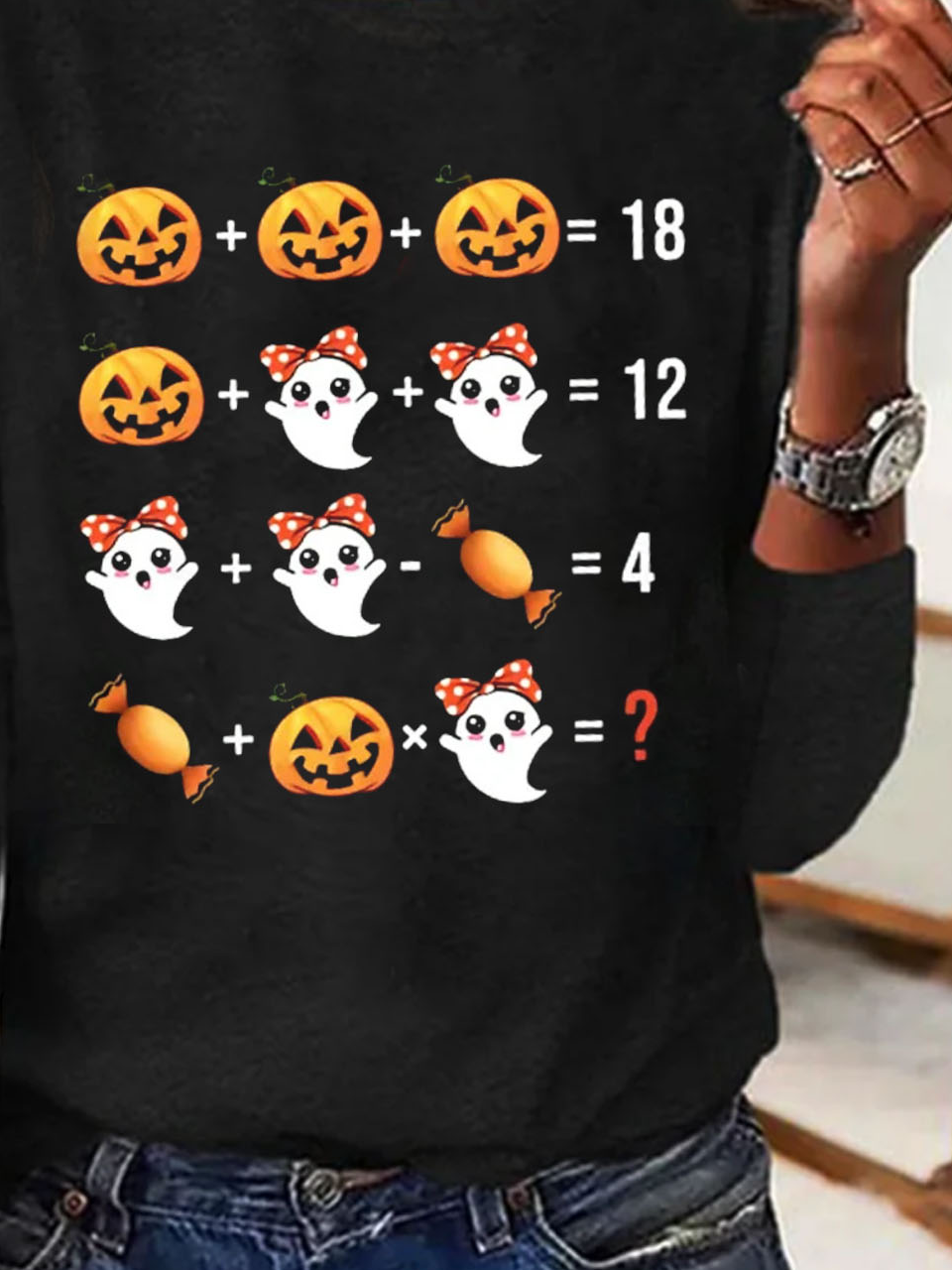 Halloween Pumpkin Printed Casual Women's T-shirt