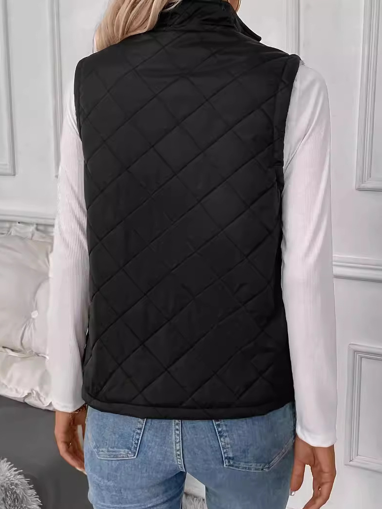 Loose Plain Shawl Collar Casual Vest