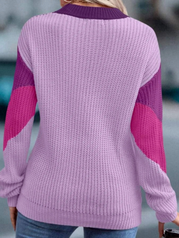 Loose Color Block Casual Sweater