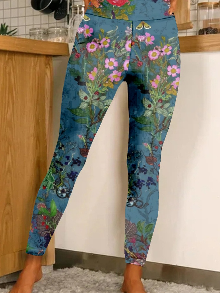 Tight Casual Floral Leggings