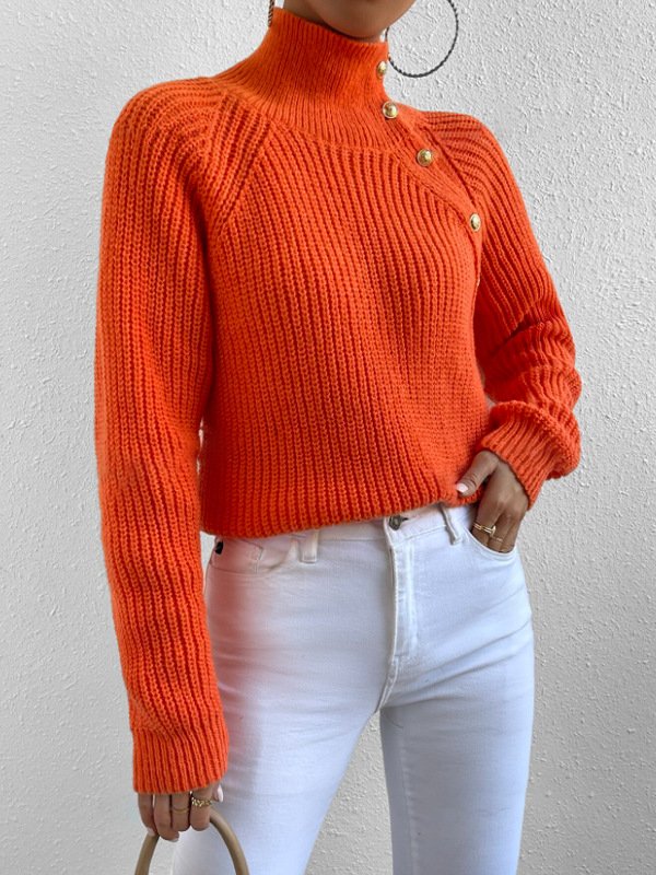 Turtleneck Casual Loose Yarn/Wool Yarn Sweater