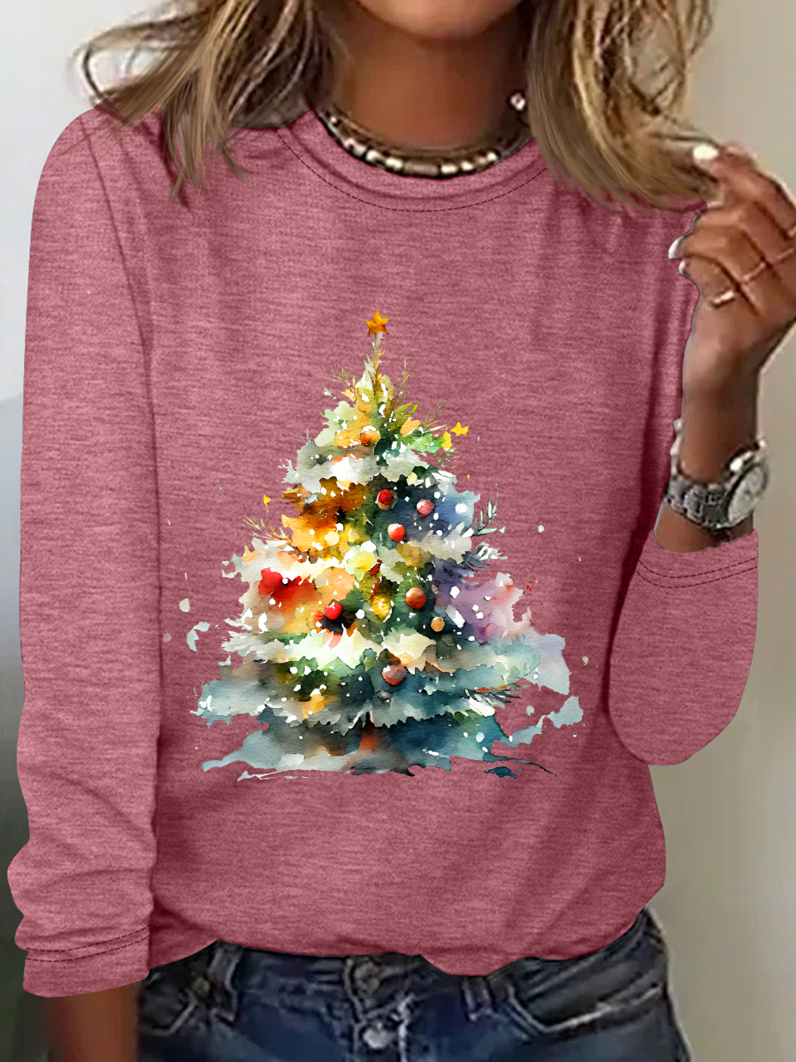 Christmas Tree Casual Long Sleeve Shirt