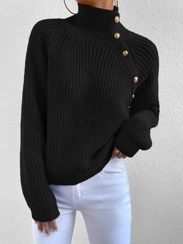 Turtleneck Casual Loose Yarn/Wool Yarn Sweater