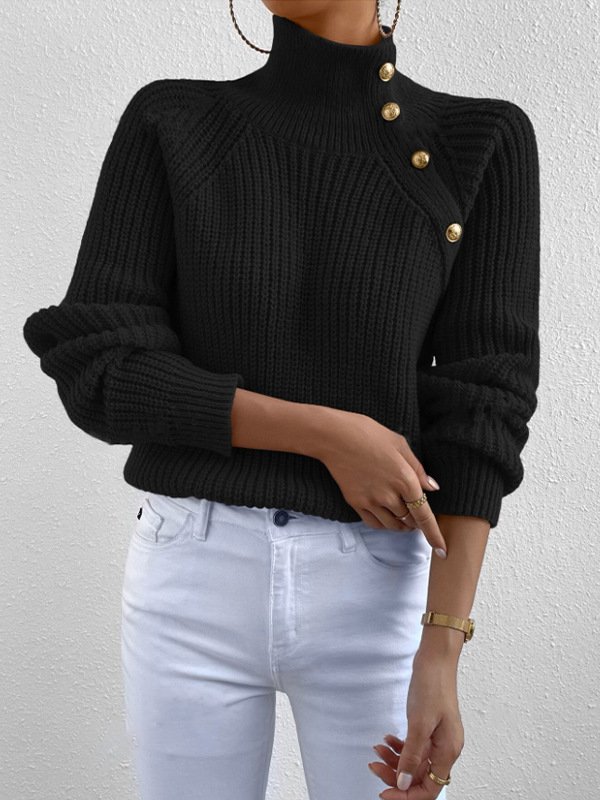 Turtleneck Casual Loose Yarn/Wool Yarn Sweater