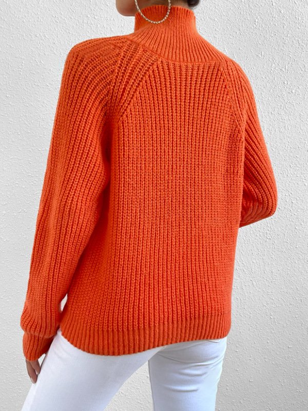 Turtleneck Casual Loose Yarn/Wool Yarn Sweater