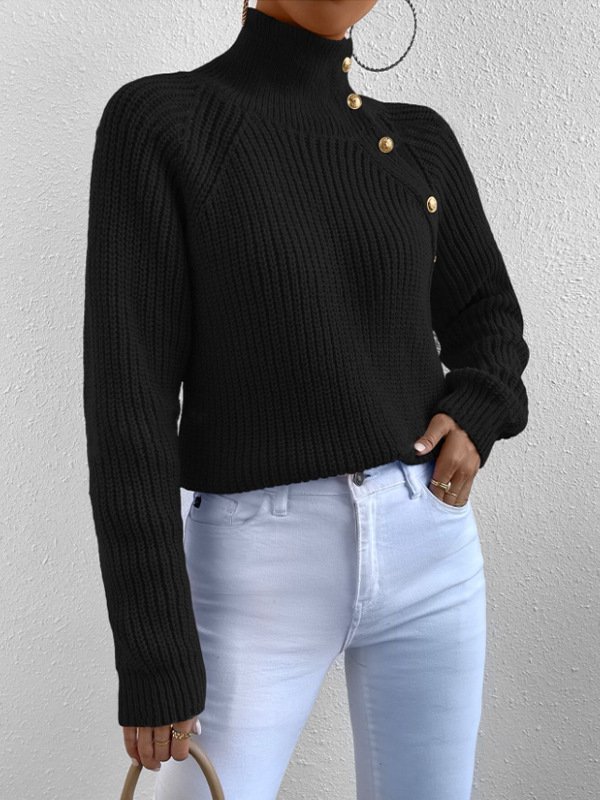 Turtleneck Casual Loose Yarn/Wool Yarn Sweater