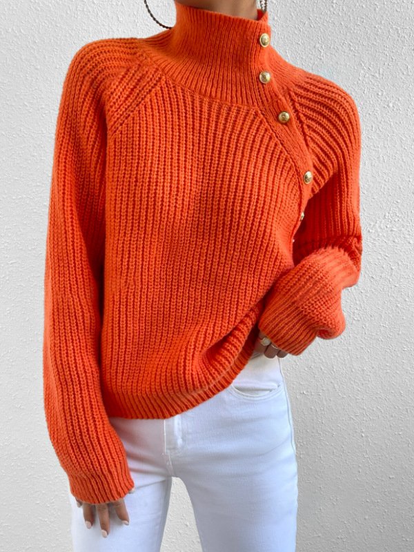 Turtleneck Casual Loose Yarn/Wool Yarn Sweater