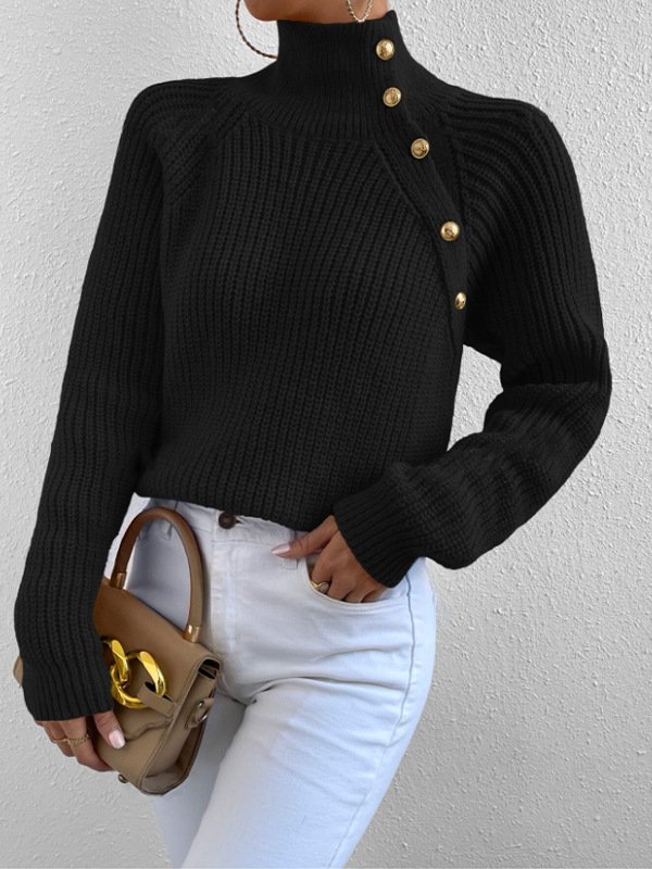 Turtleneck Casual Loose Yarn/Wool Yarn Sweater