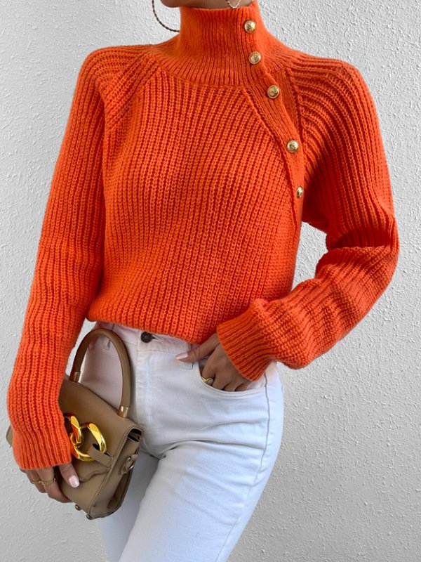 Turtleneck Casual Loose Yarn/Wool Yarn Sweater