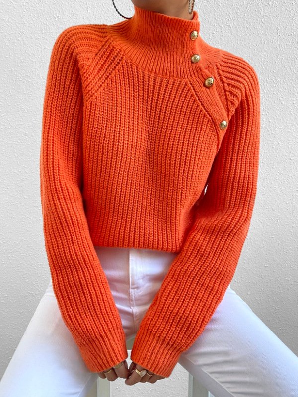 Turtleneck Casual Loose Yarn/Wool Yarn Sweater