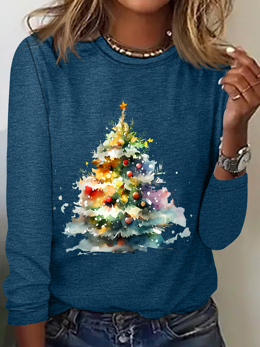 Christmas Tree Casual Long Sleeve Shirt