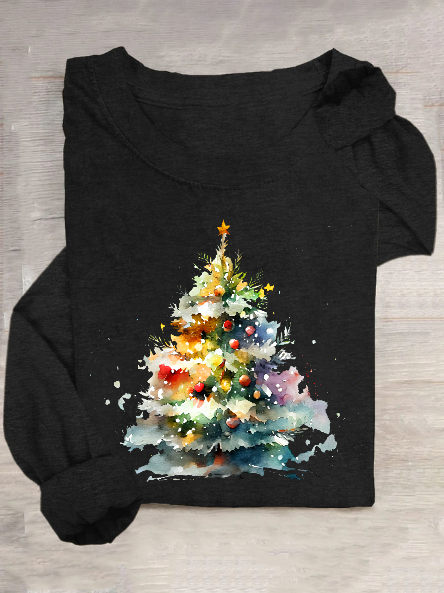 Christmas Tree Casual Long Sleeve Shirt