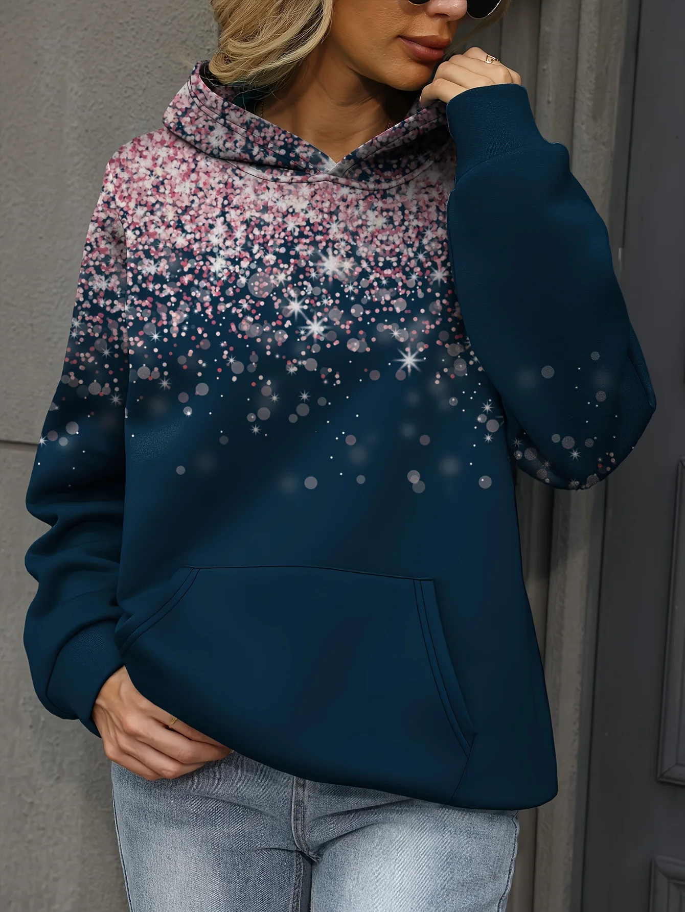 Loose Casual And Comfortable Starry Sky Pattern Hoodie