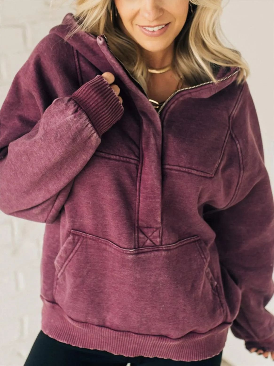 Loose Hoodie Casual Plain Hoodie