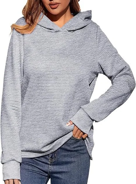 Jacquard Jacquard Casual Loose Hoodie