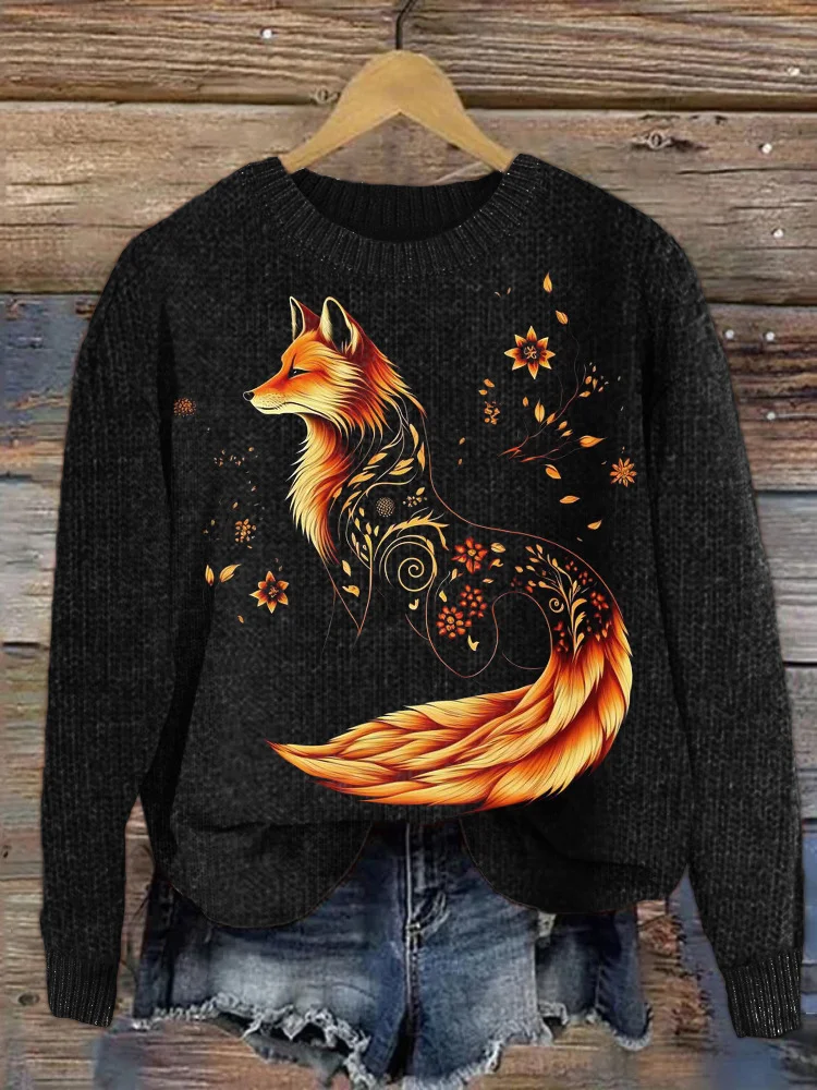 Animal Casual Crew Neck Sweater