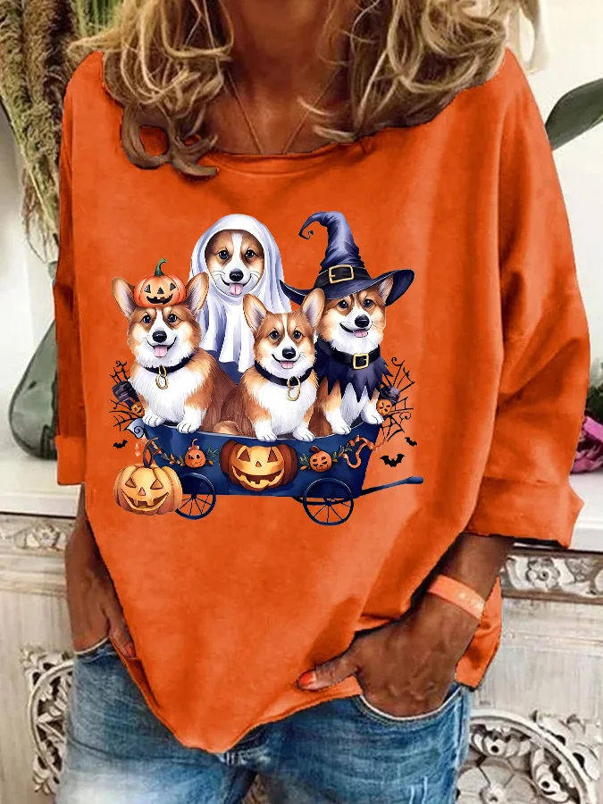 Halloween Corgi Casual Sweatshirt