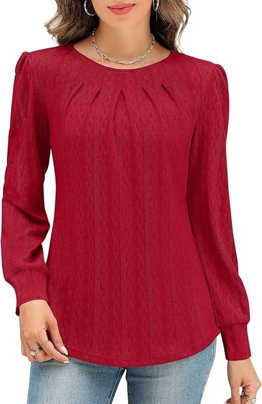 Loose Casual Crew Neck Jersey Blouse