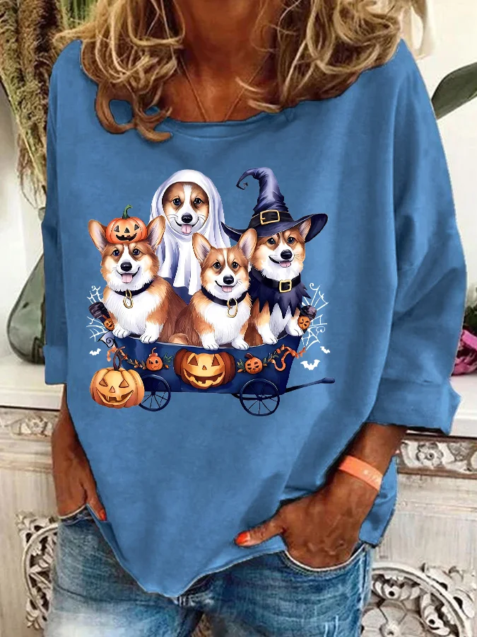 Halloween Corgi Casual Sweatshirt