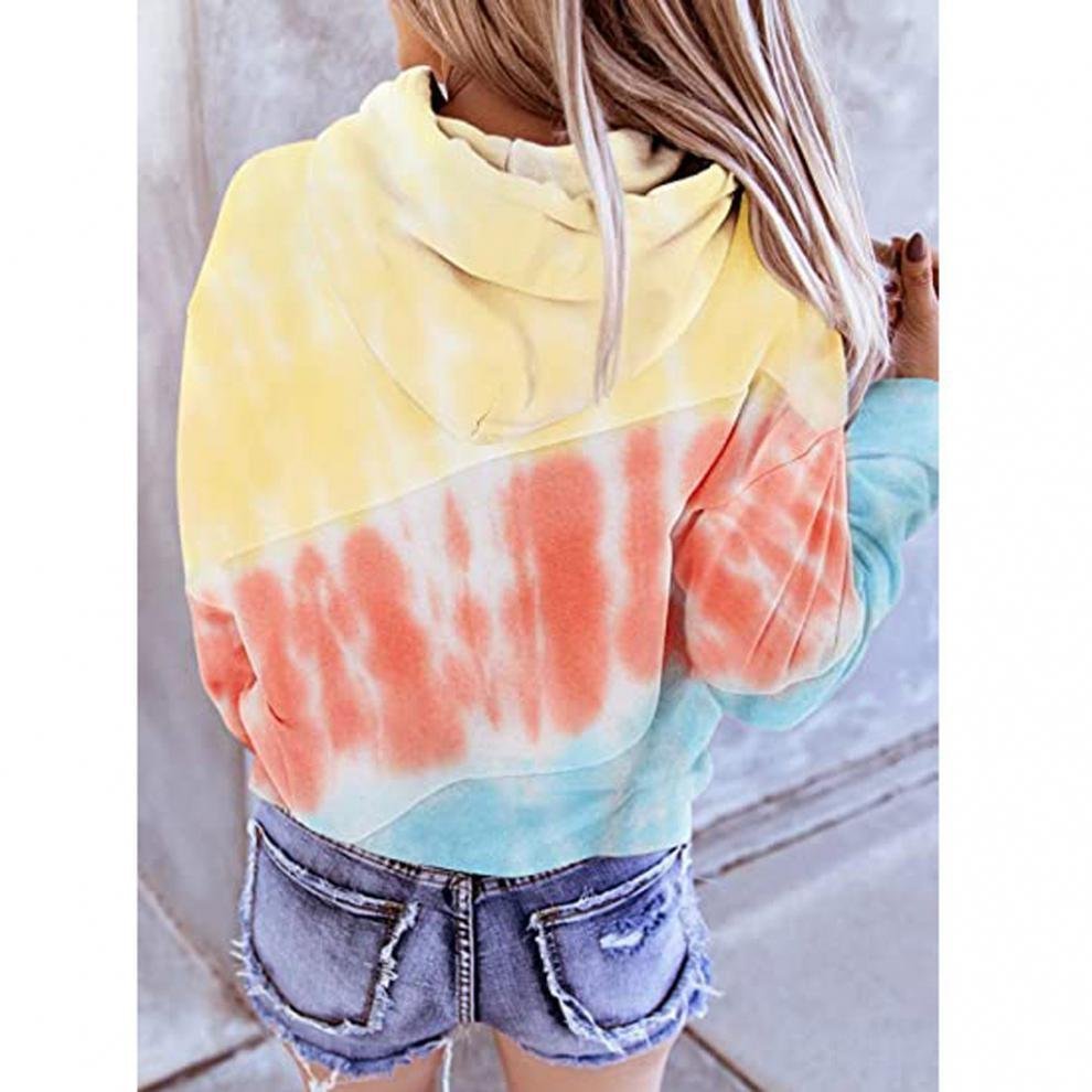 Color Block Loose Zipper Casual Sweatshirt