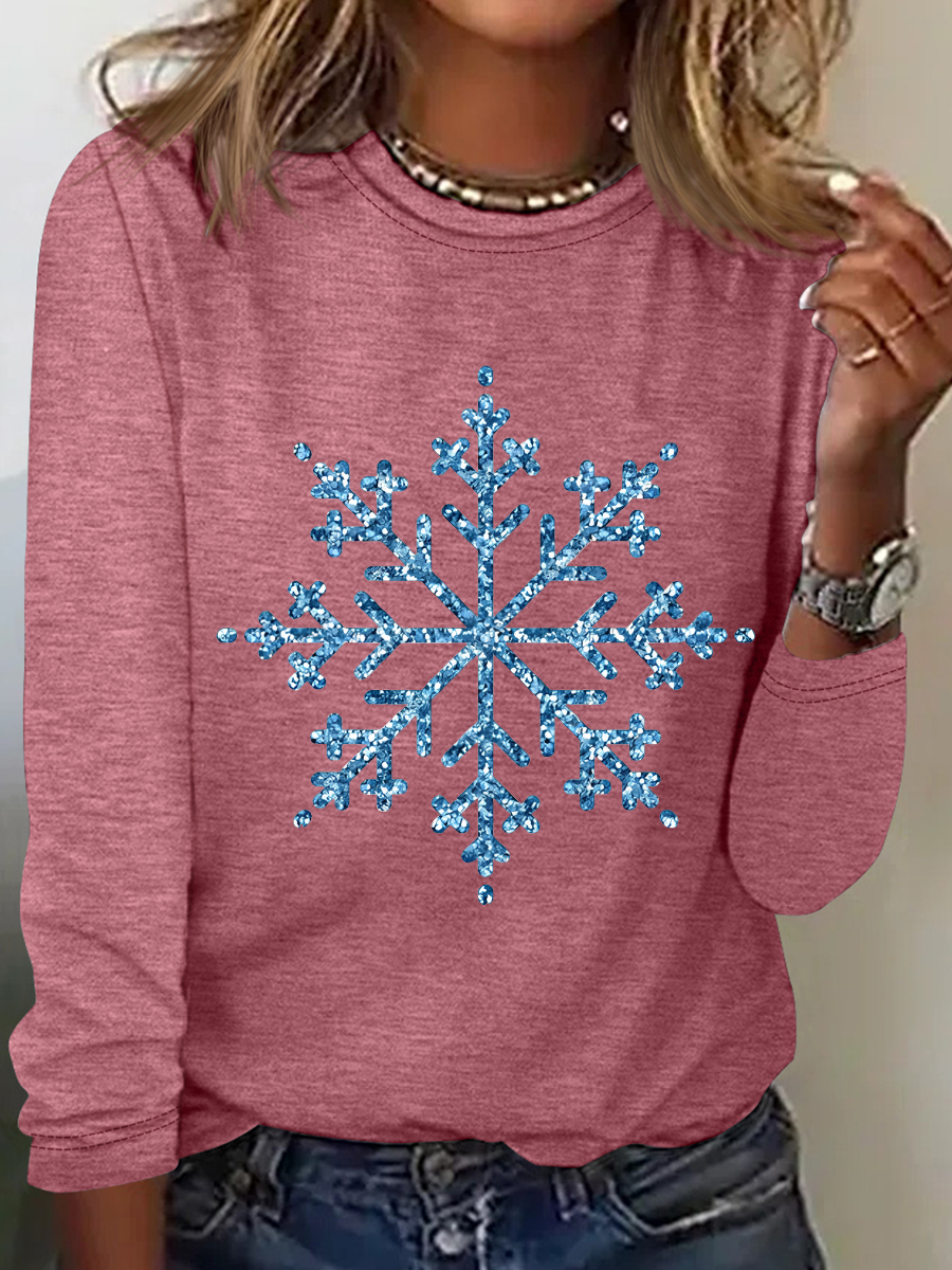 Winter Snowflake Casual Long Sleeve Shirt