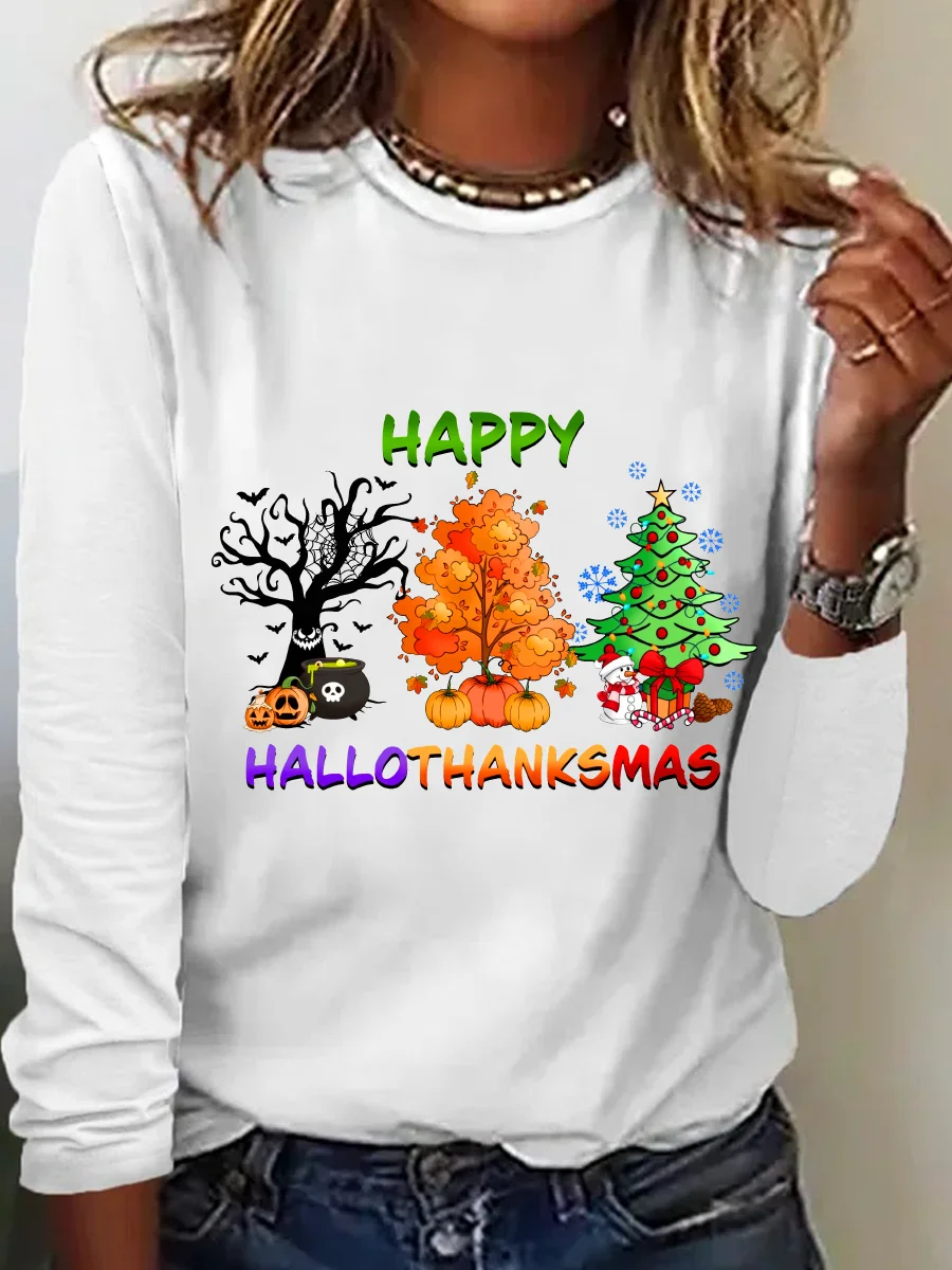 Hallothanksmas Casual Long Sleeve Shirt