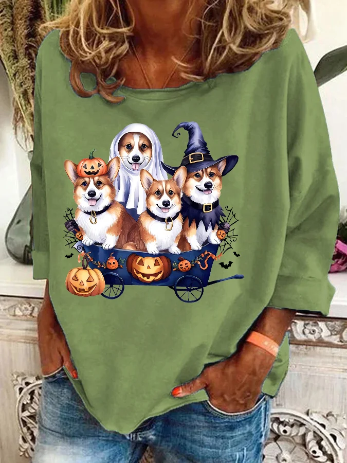 Halloween Corgi Casual Sweatshirt