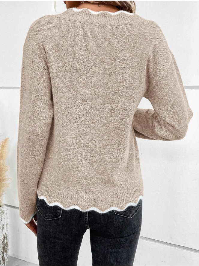 V Neck Casual Sweater