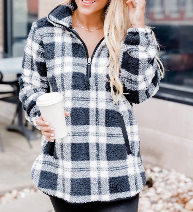 Plaid Casual Others Sweatshirt