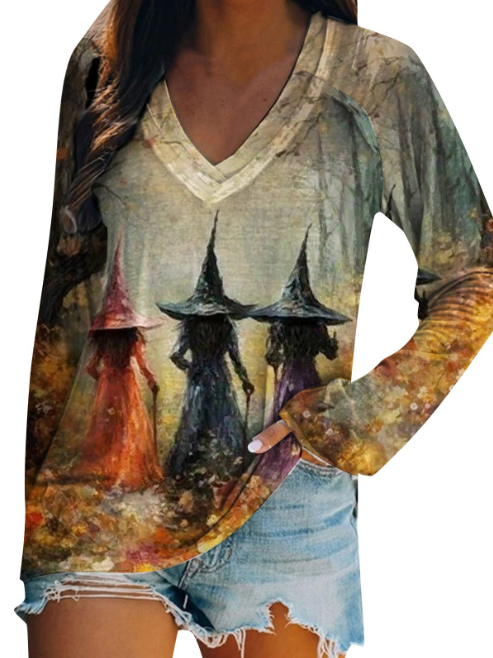 Halloween Crew Neck Casual T-Shirt