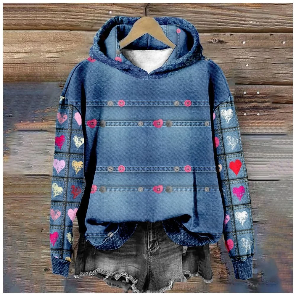 Geometric Loose Casual Hoodie