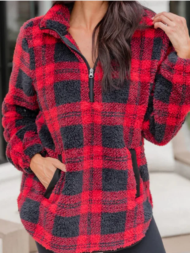 Plaid Casual Others Sweatshirt