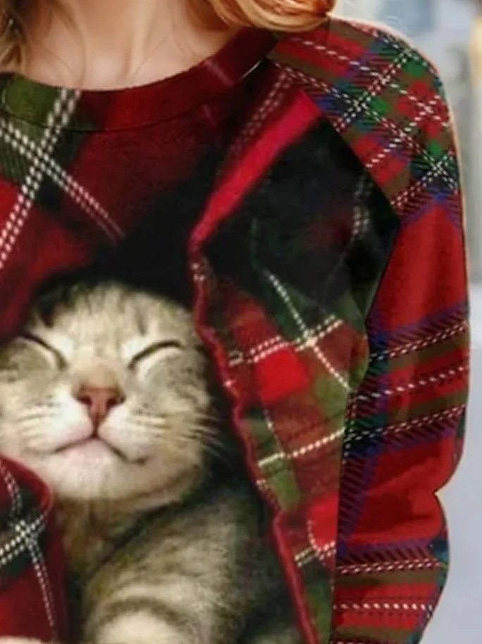 Christmas Cute Cat Casual Sweatshirt