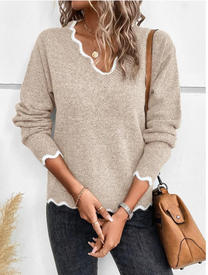 V Neck Casual Sweater