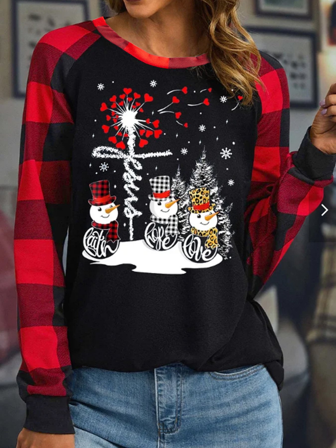 Christmas Loose Casual Others Blouse