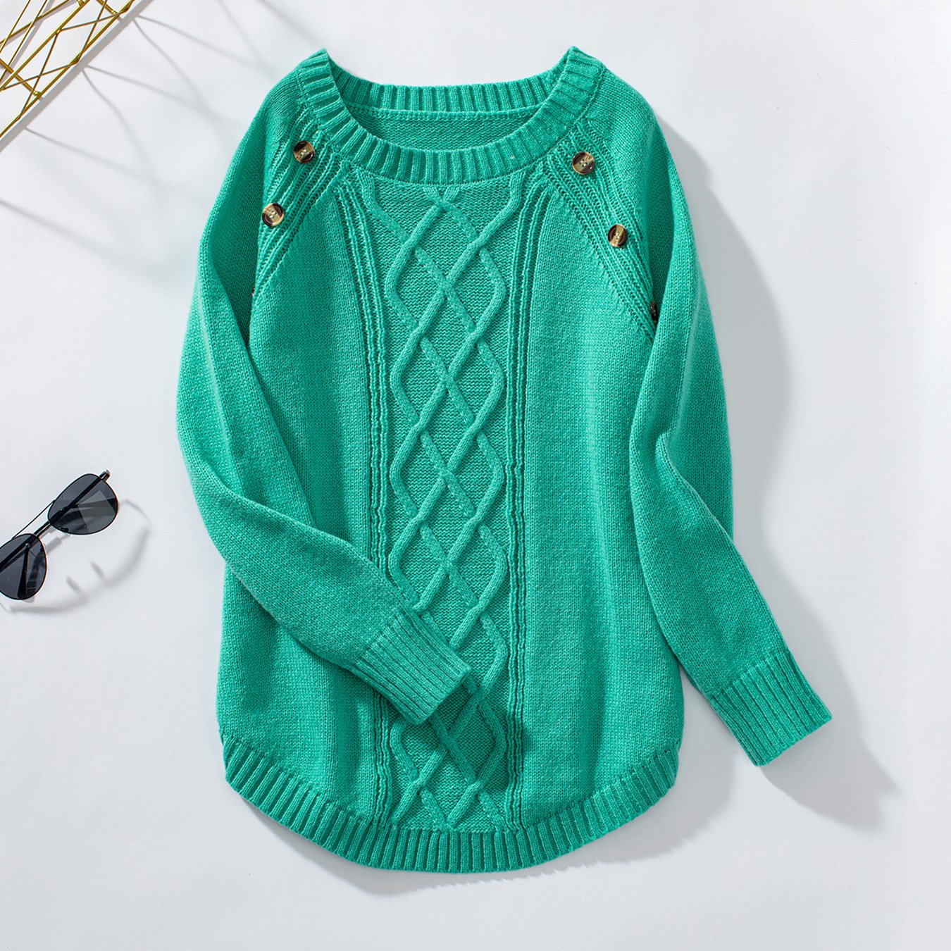 Wool/Knitting Plain Casual Sweater