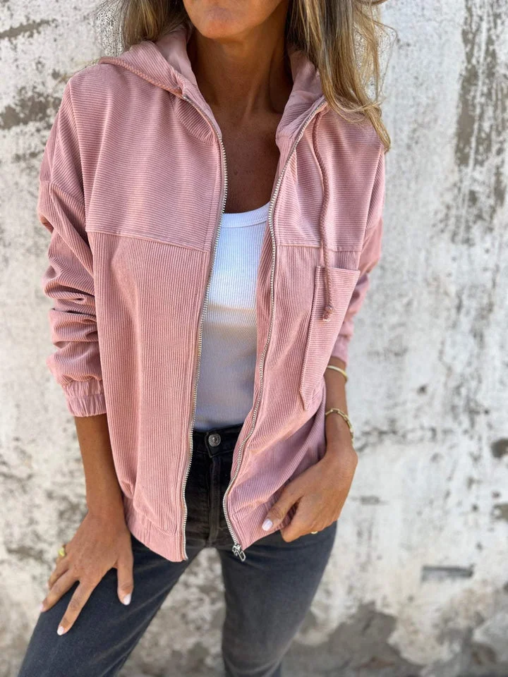 Plain Buckle Casual Hoodie Jacket