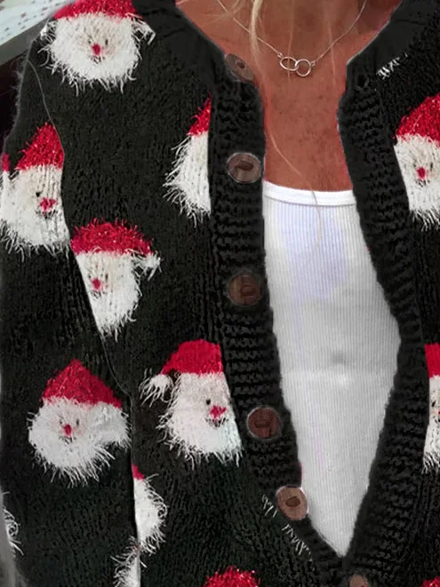 Women's Santa Claus Knitted Cardigan