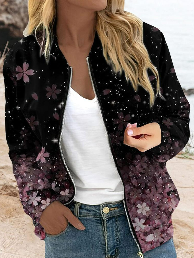 Wrap Floral Casual Jacket