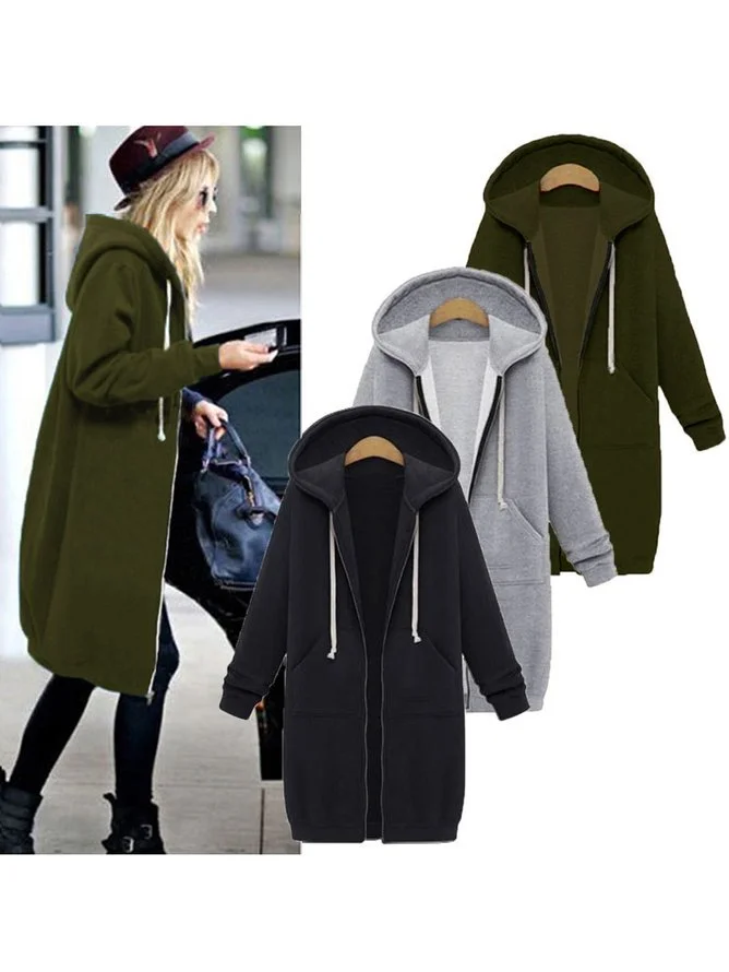 Cotton Casual Hoodie Coat