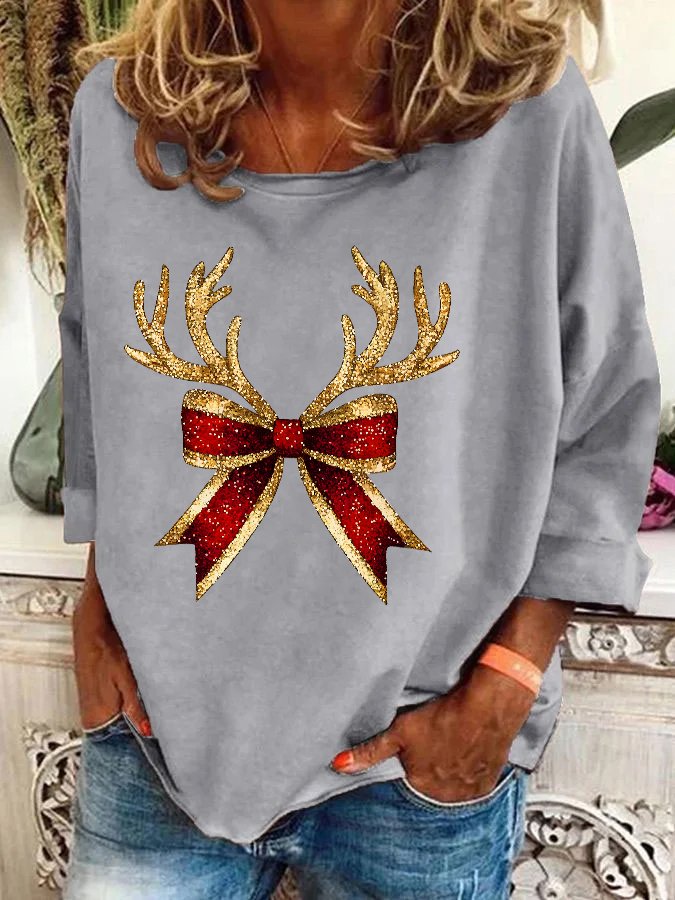 Christmas Coquette Bow Casual Sweatshirt