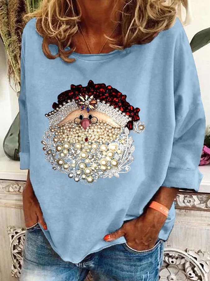 Christmas Santa Claus Jewel Art 3D Print Casual Sweatshirt