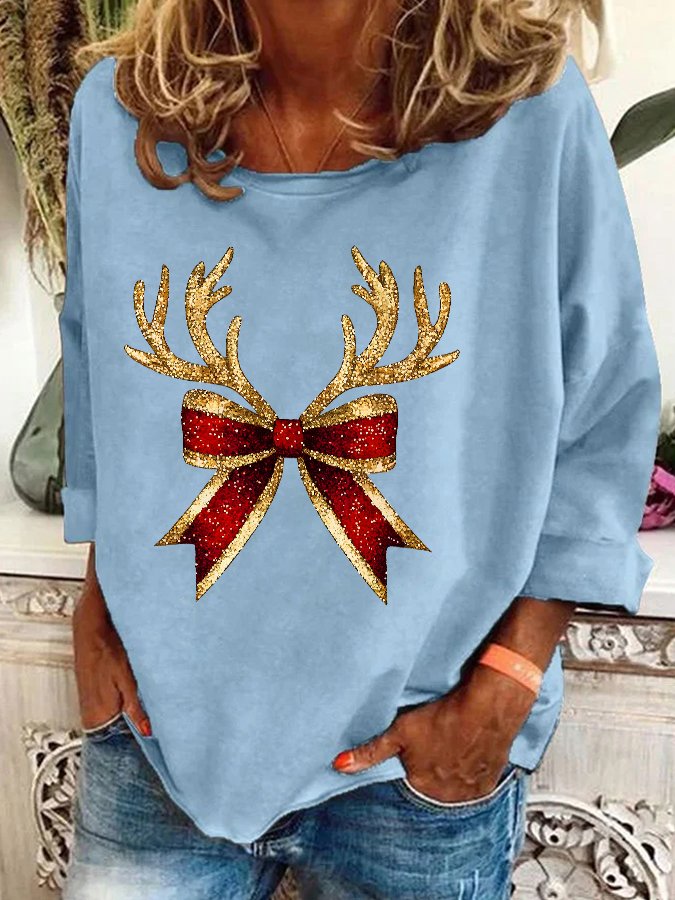 Christmas Coquette Bow Casual Sweatshirt